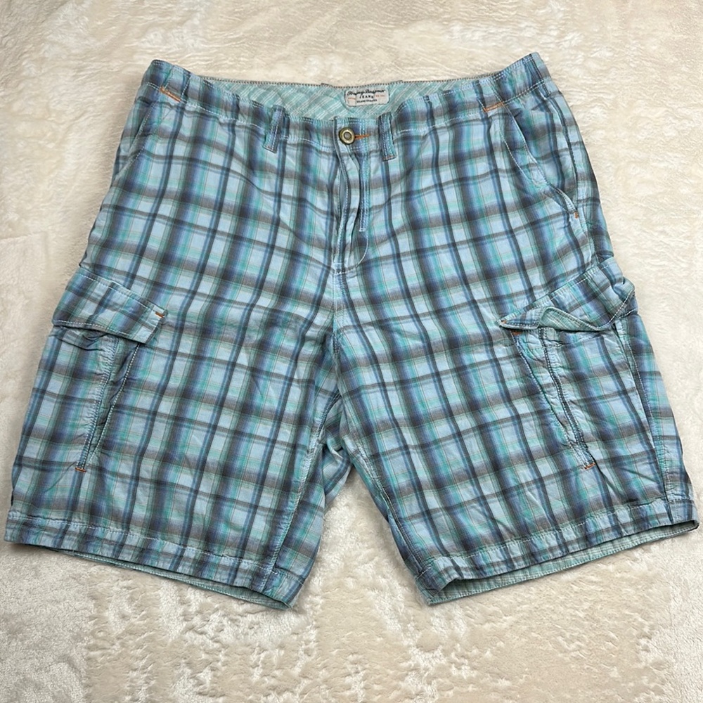 Tommy Bahama Blue and Green Cargo Shorts 100% Cotton